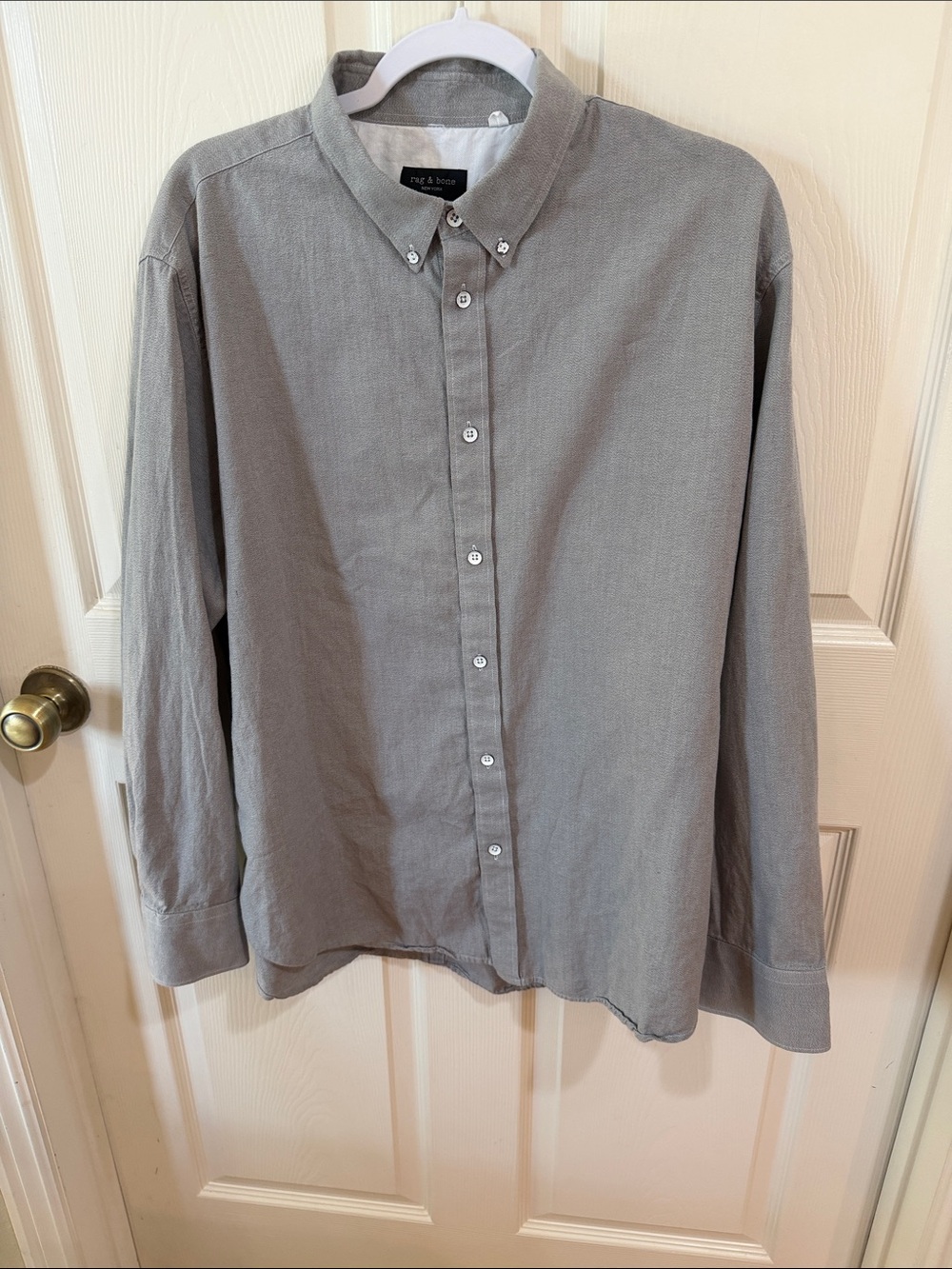 rag & bone Light Gray Casual Button-Down Shirt Sz XXL. Box55